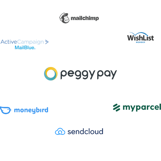 Betaalpagina met koppelingen met andere apps - Peggy Pay
