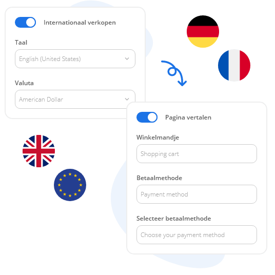 Betaalpagina om internationaal te verkopen in de Europese Unie en daarbuiten. - Peggy Pay