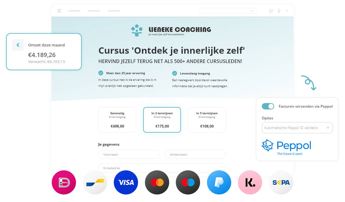 Koppeling met betaalsysteem Peggy Pay en Peppol. - Peggy Pay