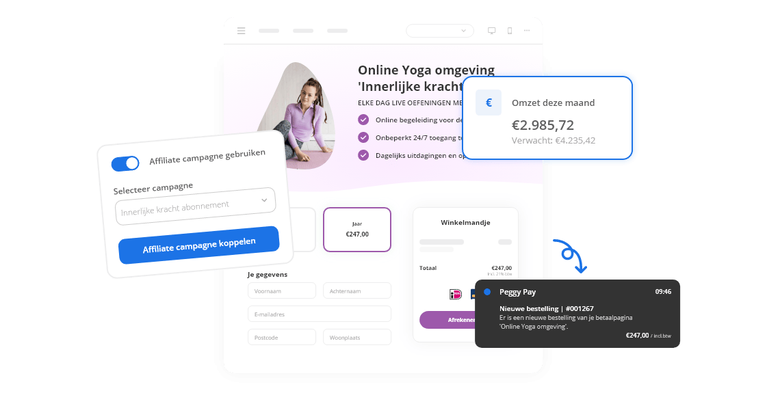 Betaalpagina koppelen aan een affiliate campagne. - Peggy Pay