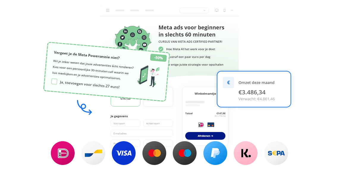 Verkoop je kennis, product, dienst, workshop en cursus met een professionele betaalpagina. - Peggy Pay
